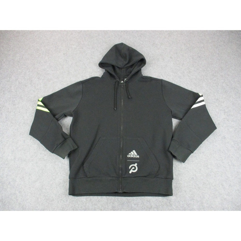Adidas Hoodie Mens Medium Black Full Zip Peloton Capable Of Greatness Sweatshirt